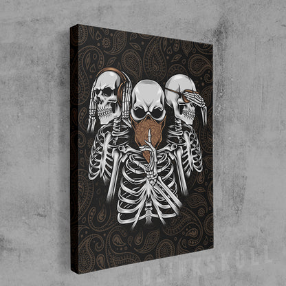 Tableau Tete de Mort 3 Wise Skulls Perspective