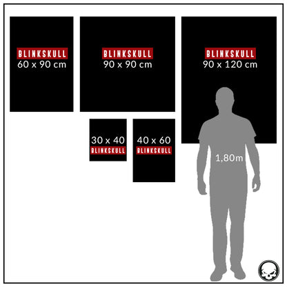 Tableau tête de mort guide des tailles