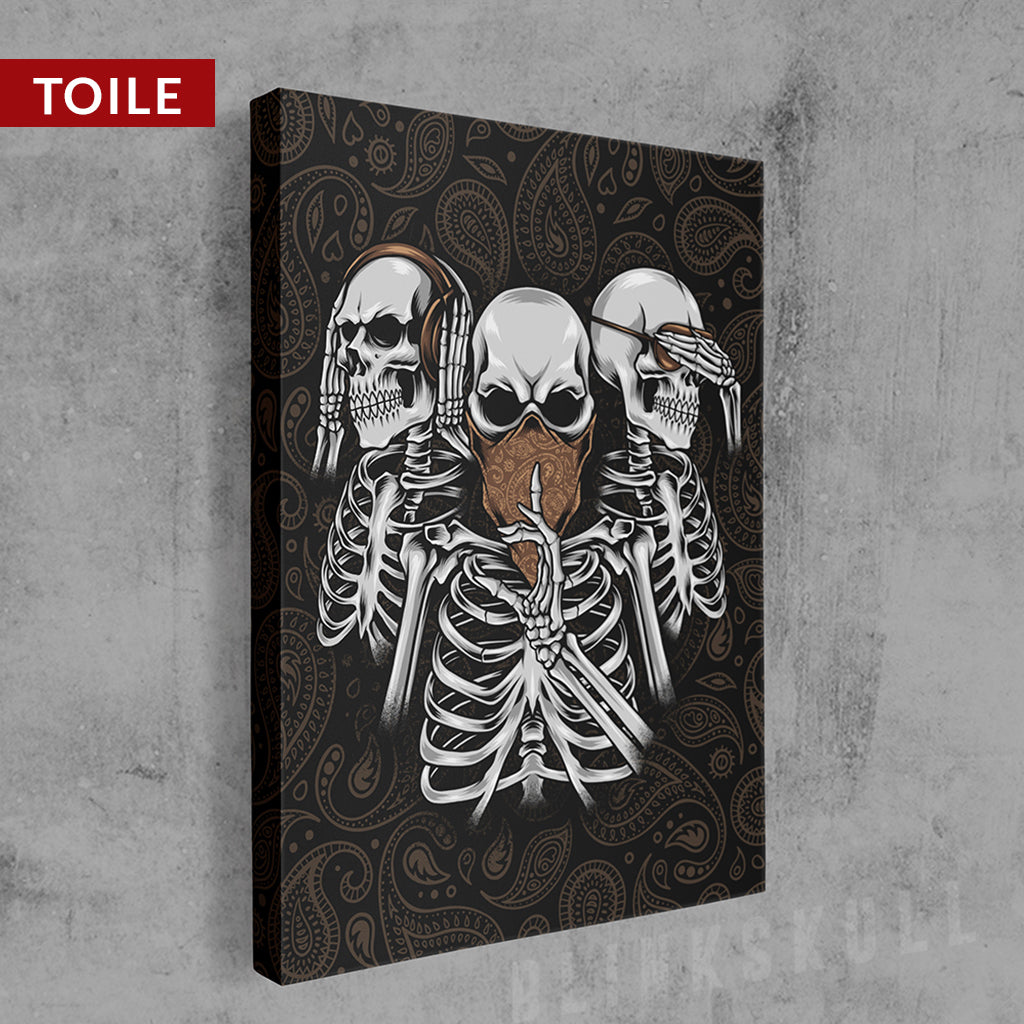 Tableau tete de mort 3 Wise Skulls en Toile