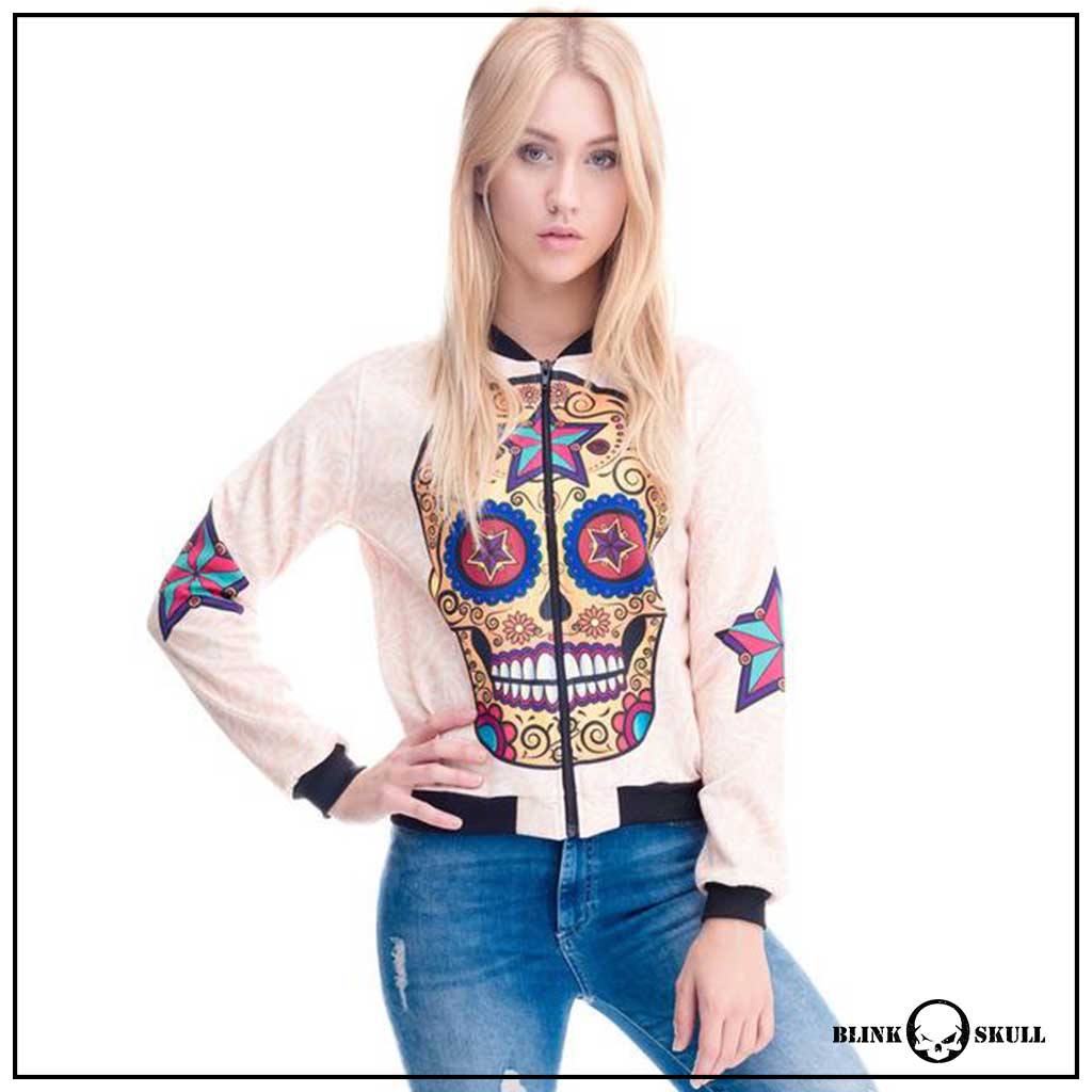 Bomber Femme Skull Mexicain