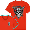T-shirt tête de mort terreur nocturne face et dos couleur tangerine