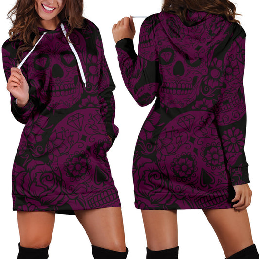 PURPLE SUGAR SKULL - Robe Sweat à Capuche