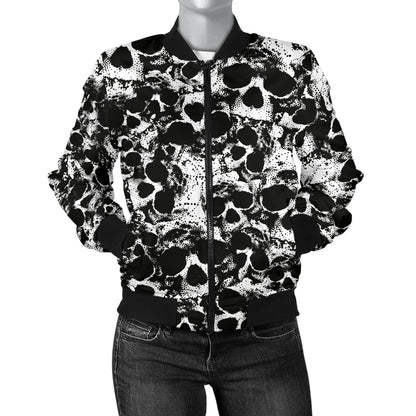 Bomber Fin Tête de Mort Femme Skull Grunge