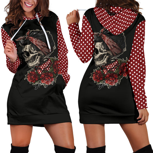 PINUP SKULL - Robe Sweat à Capuche