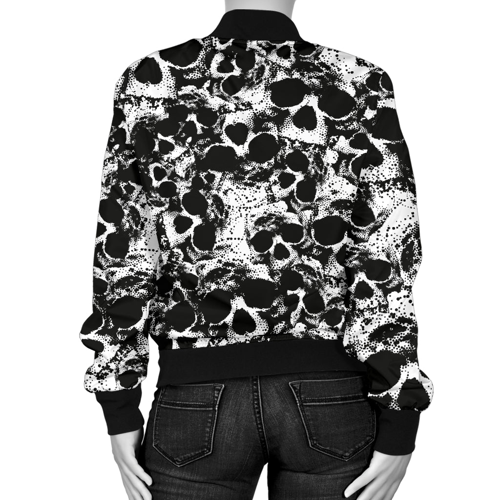 Bomber Fin Tête de Mort Femme Skull Grunge