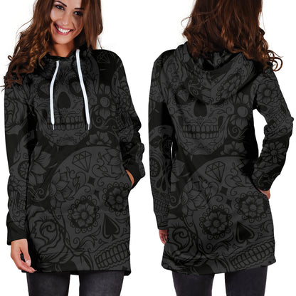 DARK SUGAR SKULL - Robe Sweat à Capuche