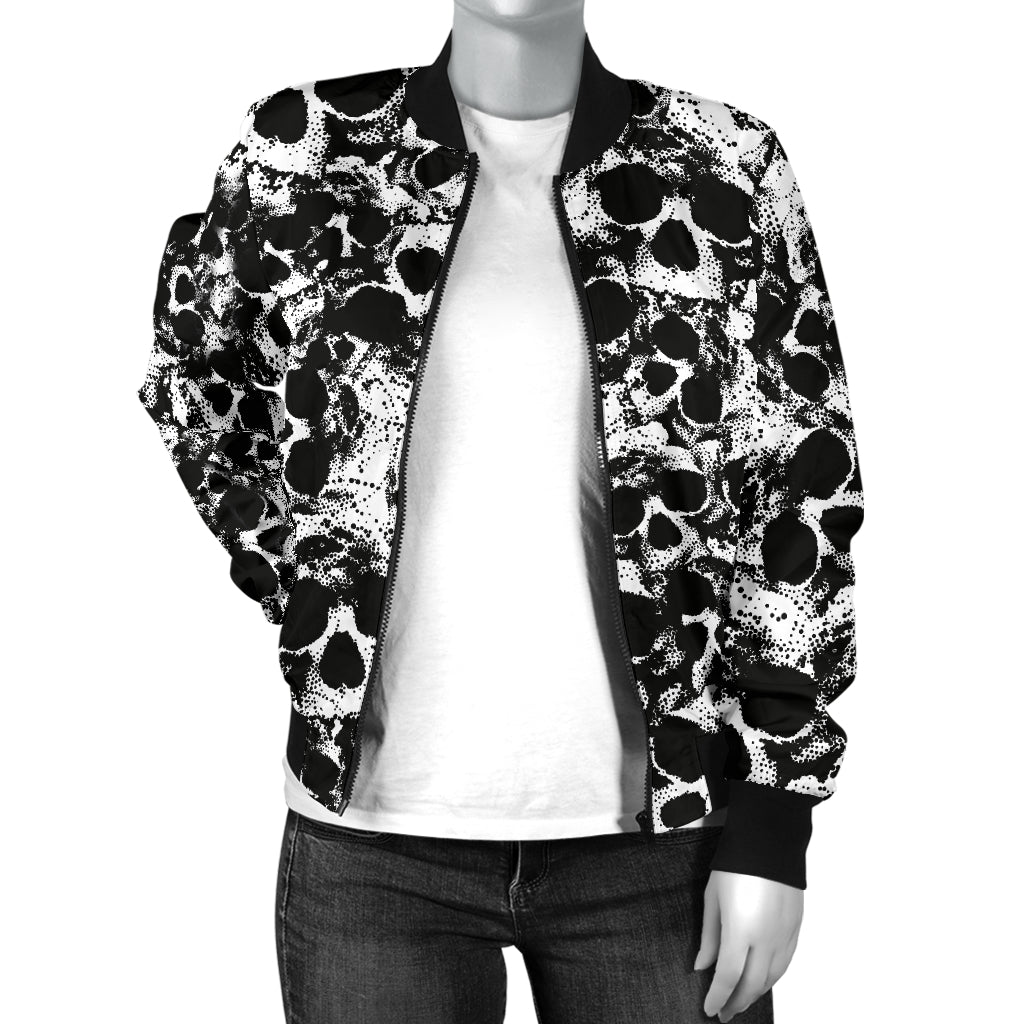 Bomber Fin Tête de Mort Femme Skull Grunge