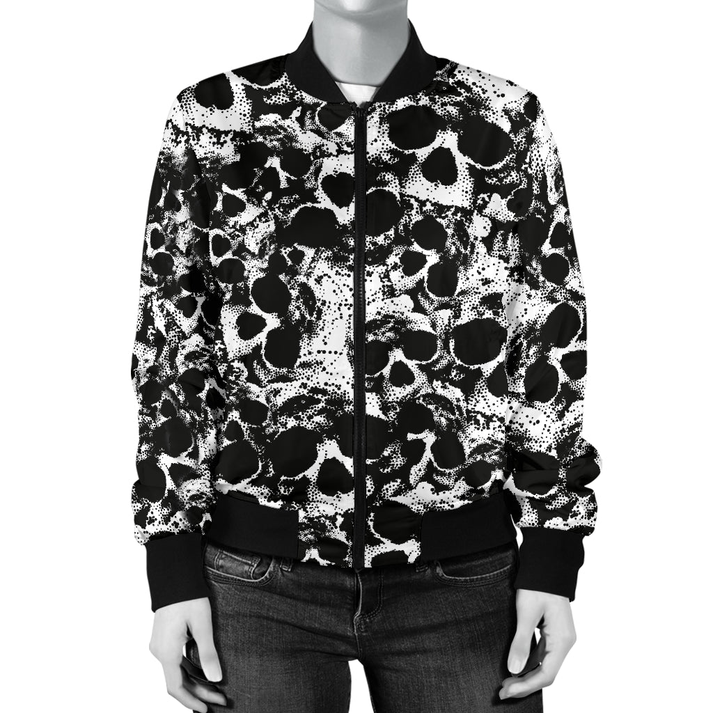 Bomber Fin Tête de Mort Femme Skull Grunge