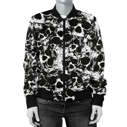 Bomber Fin Tête de Mort Femme Skull Grunge