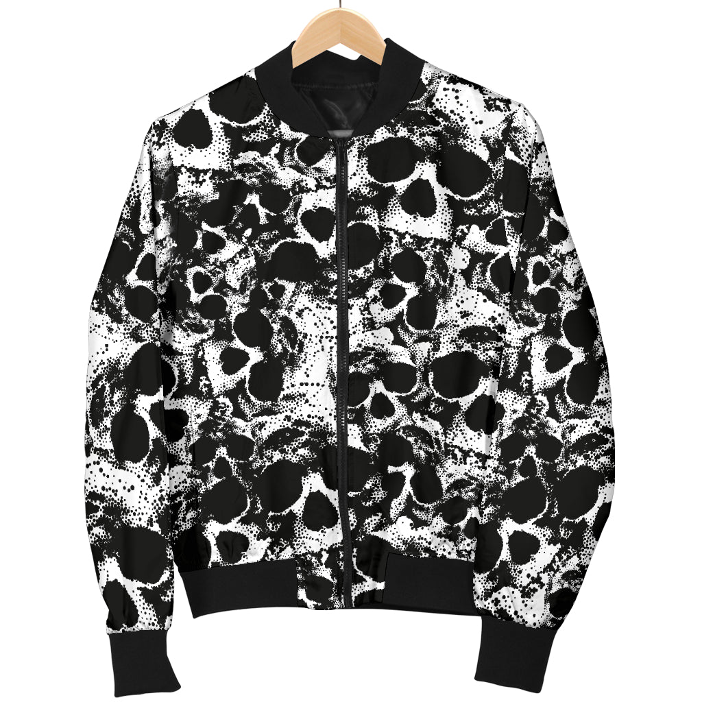 Bomber Fin Tête de Mort Femme Skull Grunge