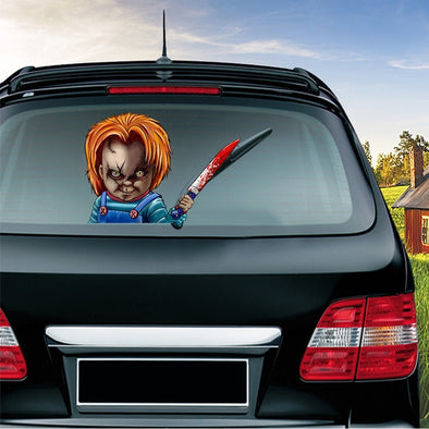 Sticker Autocollant Chucky Bras Essuie Glace Pare-Brise arrière